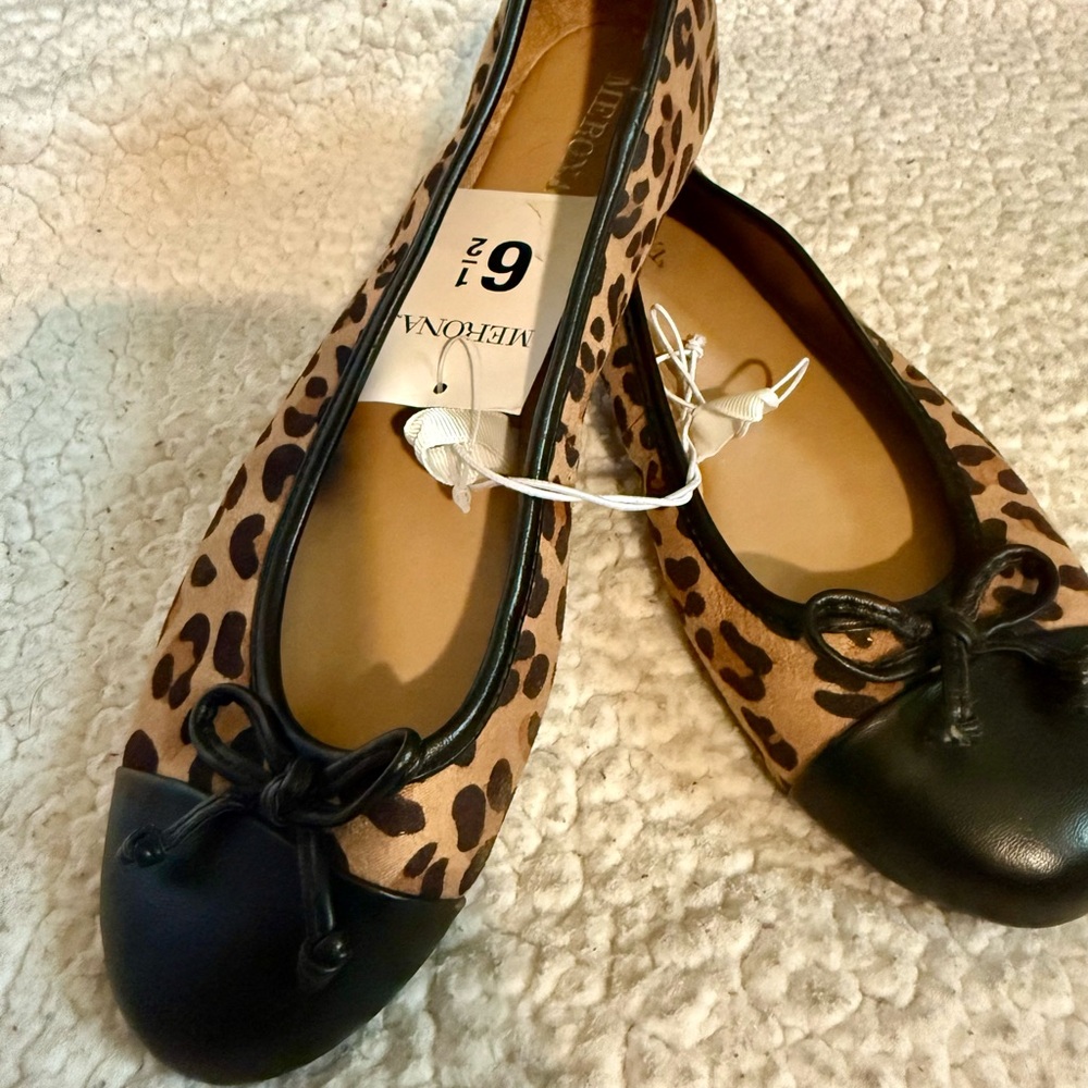 Merona Leopard Print Flats with Black Toe